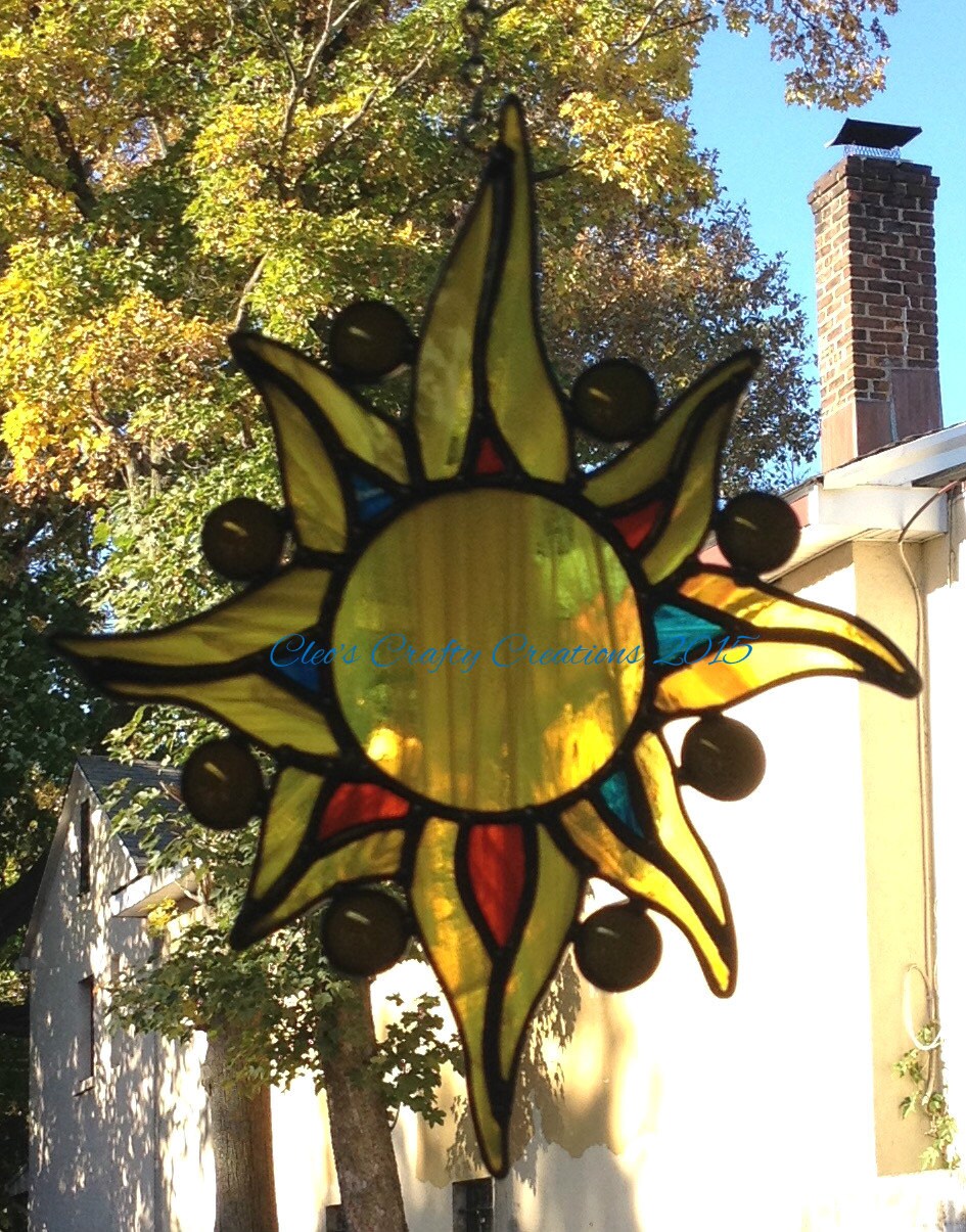 Handcrafted Stained Glass Celestial Sunburst by craftycleo on Etsy