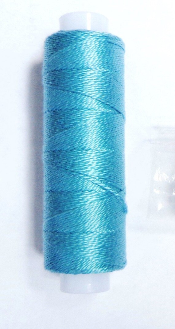 Pearl Iris Cotton Thread size turquoise color 597 by nella0626