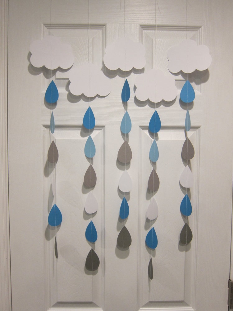 Rain Drop Garlands Sprinkle Decorations Paper by SuzyIsAnArtist