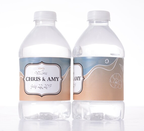 Beach Wedding Decor - 30 Wedding Water Bottle Labels - Need a different quantity? Click on the "choose total" tab to see all pricing Il_570xn