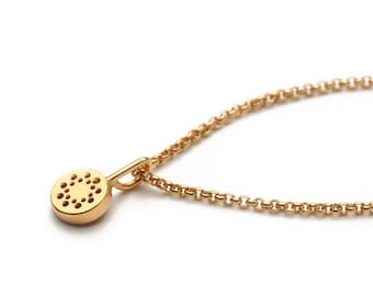Tiny dot charm necklace in 18k gold filled silverchain