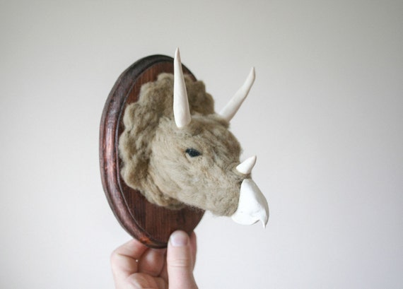 Felted Wool Triceratops