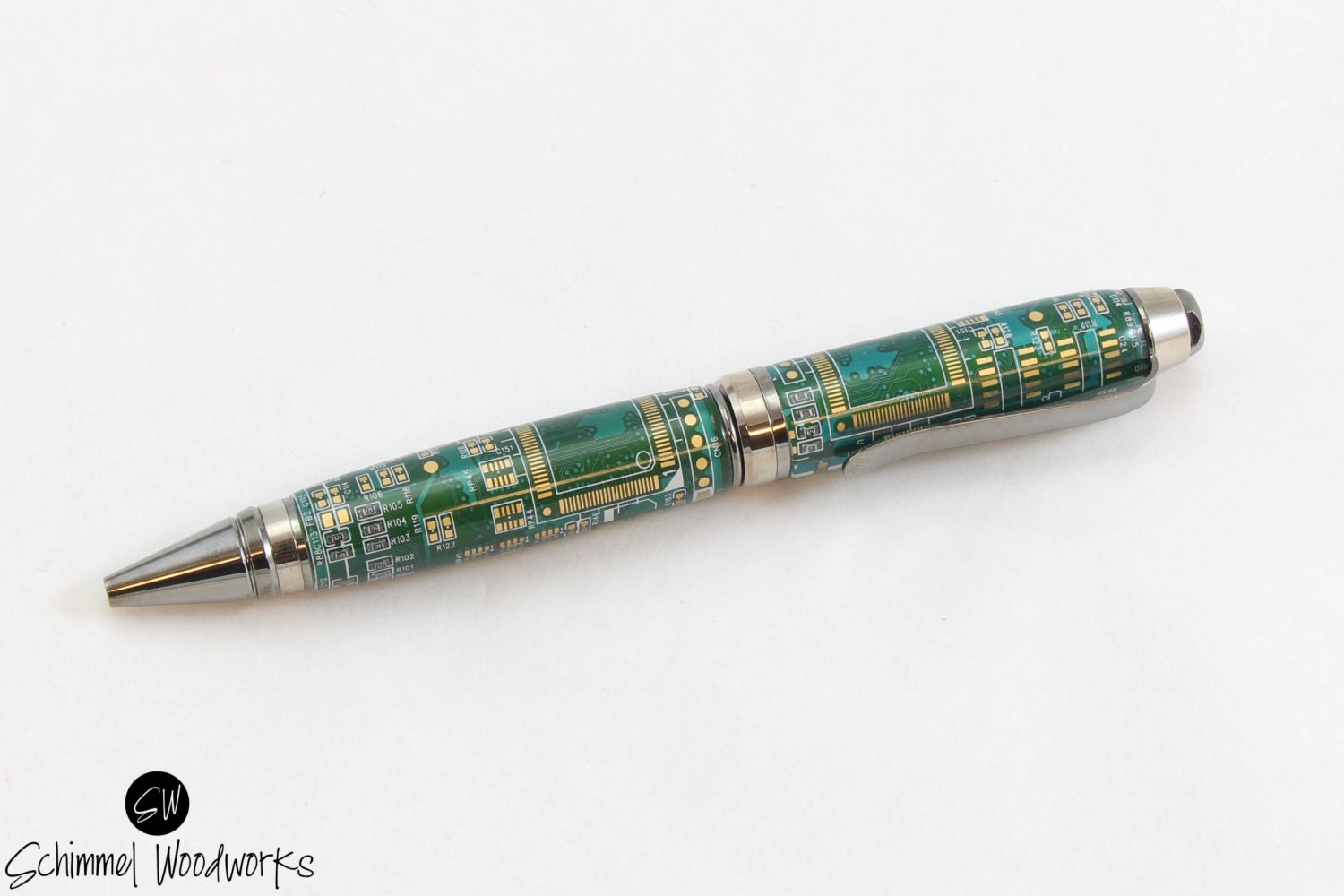 Circuit board Pen, Handmade Schimmel pen made with real and