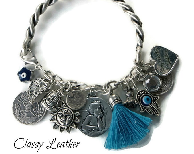 Boho bracelet,charm bracelet,boho jewelry,bohemian bracelet,gipsy bracelet,coin bracelet,half cuff bracelet,women bracelet,bar bracelet