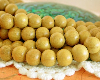 10mm Wood Beads, Nangka Wood Beads, Natural Undyed Wood Beads, Natural Beads, Recycled Wood Beads NAT-148