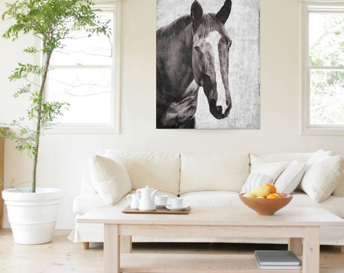 Horse Beautiful Brown Horse. Extra Large Horse, Unique Horse Wall Decor, Brown Rustic Horse, Large Canvas Art Print up to 72" by Irena Orlov