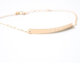 PI BETA PHI Sorority Bracelet - Greek Jewelry - Hand Stamped Bar Bracelet - Gold Filled, Sterling Silver - Licensed Designer
