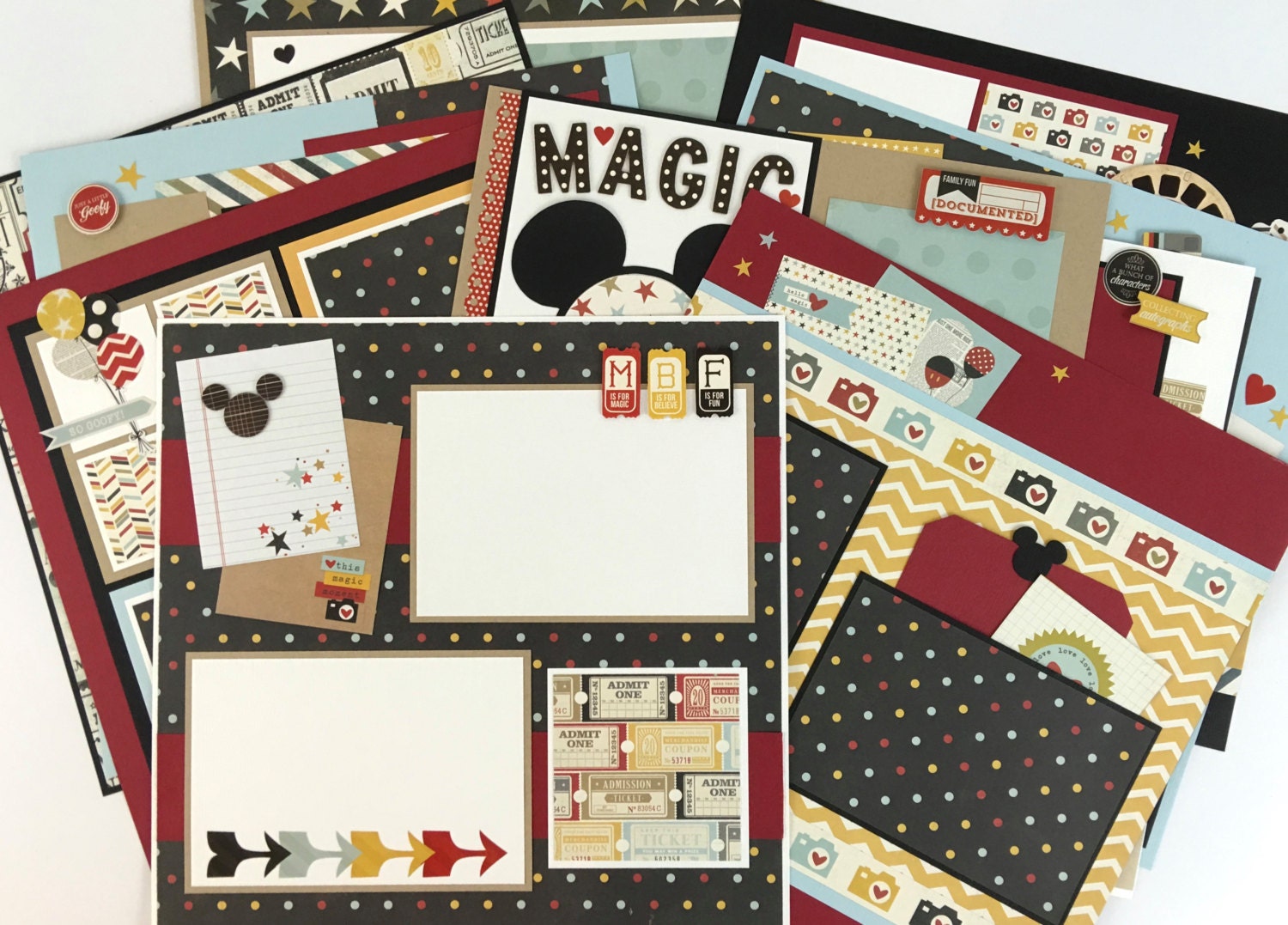 12x12-scrapbook-page-kit-or-premade-disney-theme-10-pages