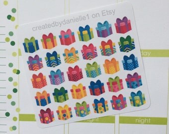 40-50% OFF SALE - Present Planner Stickers, Birthday Gift Stickers, Present Stickers, Birthday Present Stickers, set of 30
