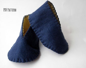 PDF PATTERN: Felt Baby Booties sewing tutorial - Baby Shoes DIY