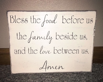 Bless the food before us sign