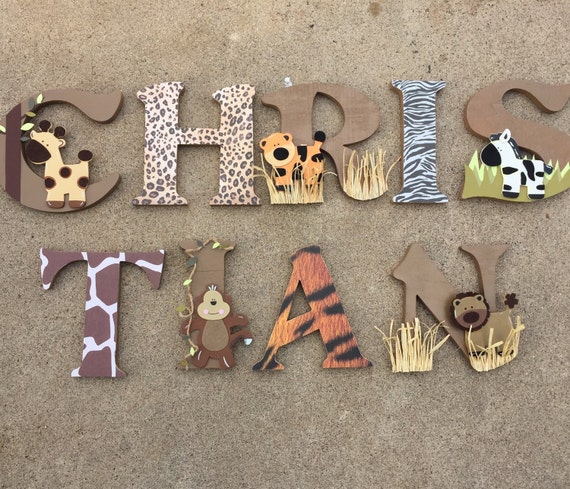 safari wooden letters animal woodel letters safari nursery