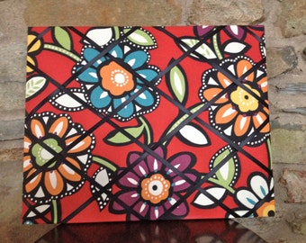 French Memo Board - 16x20 Retro Flowers