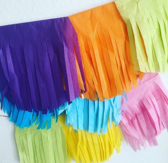 Fringe Tassle Garland 10 feet Tissue Paper garland ANY COLOR