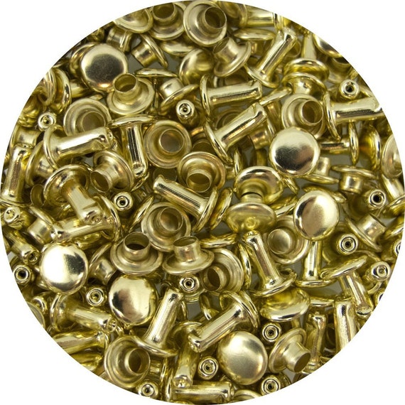 Gold Plated Small Double Capped Rivets 100 Pack 407 127113