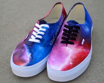 Custom Painted Galaxy Shoes Blue Green