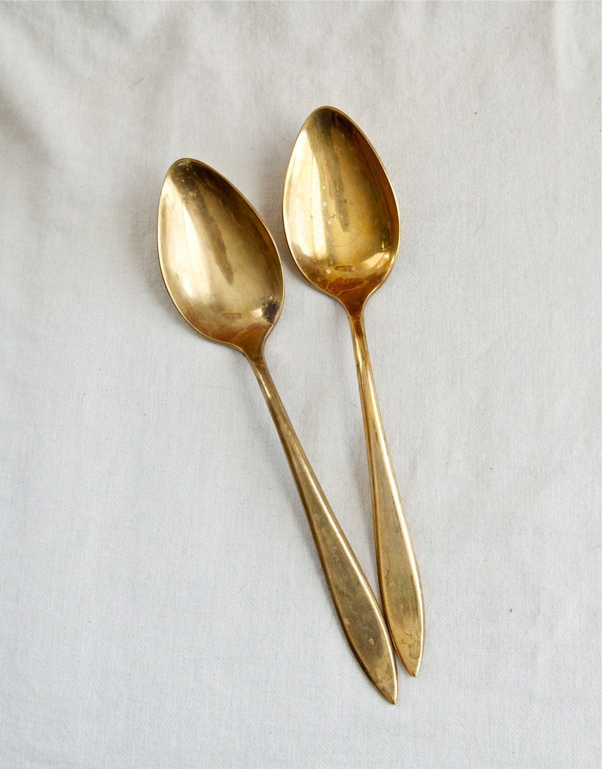 Vintage Dirilyte bronze spoons…Dirilyte Regal serving spoons…set of two