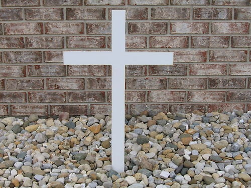 Roadside Memorial Cross Heavy Duty Steel 30 Tall x