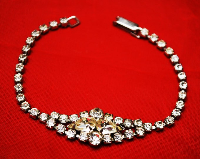 Rhinestone Bracelet Clear Crystal silver Tennis Bracelet