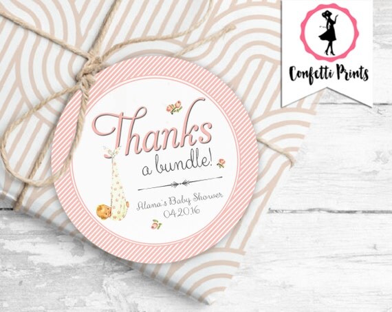 Baby Shower Favors | Baby Shower Favor | Thank You Tags | Thank You Tag | Vintage Baby Shower Favor Tags - BUNDLE OF JOY Printable Il_570xn