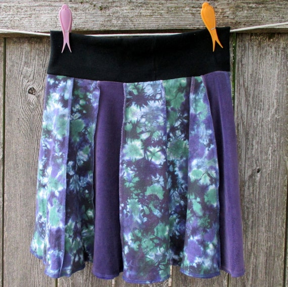 Tie Dye Skirt for Summer Purple Green Blue Casual Skirt