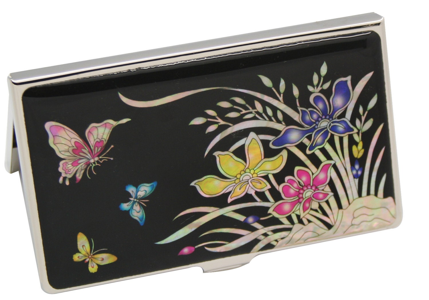 Lacquer Nacre Mother of pearl Business card holder credit ID