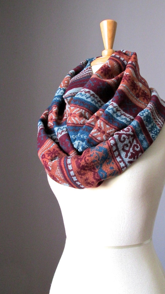 Tribal scarf unisex scarf ethnic scarf chunky knit scarf