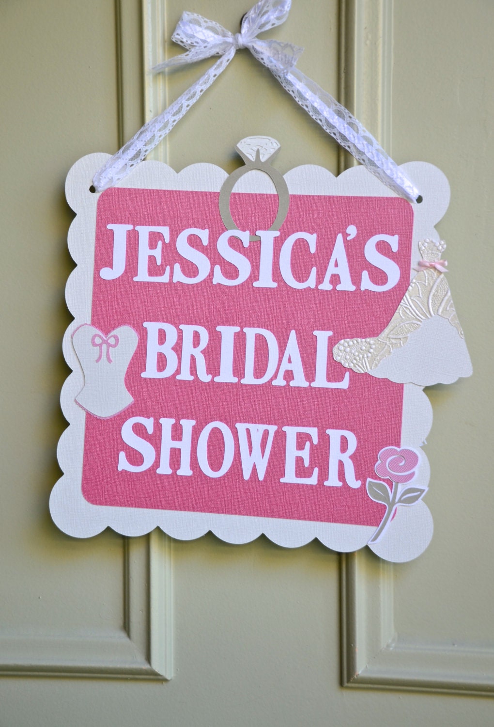 Bridal shower sign pink bridal shower ideas by VeroniqueCreations