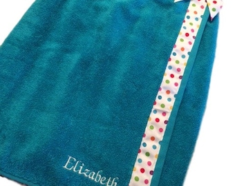 KIds Beach Cover Up - Girls Swimsuit Cover Up - Kids Beachwear - Childrens Wrap Around Towel - Girls Beach Cover Up - Monogrammed Beach Wrap