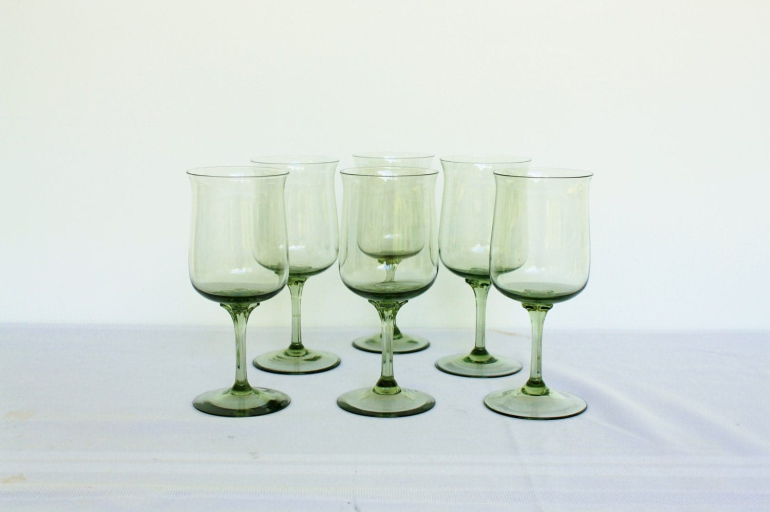 Lenox Green Mist Water Goblets Crystal Stemware CHRISTMAS Set