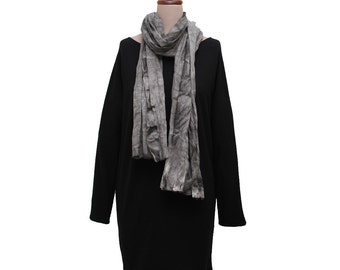 Black "Tube" Shibori Scarf No. 1