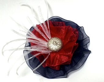 Fourth of July Brooch, Patriotic Brooch, 4th of July Pin, Red, White and Blue Magnetic Brooch