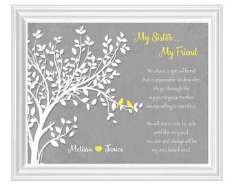 SISTERS gift print - Personalized gift for your Sister - Wedding Gift for Sister -Birthday Gift-Christmas Gift-Sister Wall Art- other colors
