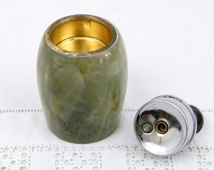Vintage French Working Mid Century Green Onyx Stone Table Cigarette Lighter, Semi Precious Stone, Retro Home Interior, Man Cave Tobacciana Vintage French Working Mid Century Green Onyx Stone Table Cigarette Lighter, Semi Precious Stone, Retro Home Interior, Man Cave Tobacciana