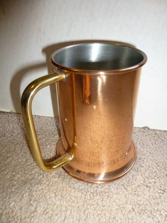 Fun Coppercraft Guild Tin Lined Copper mug with brass handle