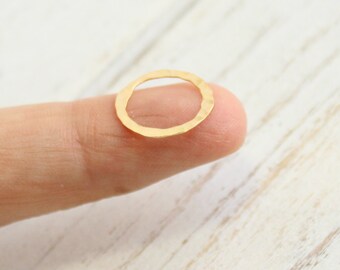 Gold Filled 13mm Soldered Thin Hammered Circle -- 1 Piece