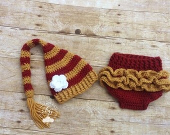 Crochet Costume Baby Outfit Crochet Baby Girl Phot Prop Baby Gift Crochet baby Harry Potter Set