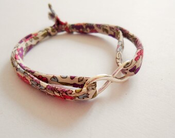 infinity bracelet - silver infinity bracelet - infinite bracelet - charm bracelet - infinity charm bracelet - liberty bracelet - tissu