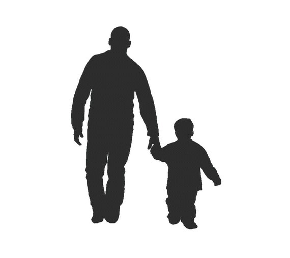 Download Father Son Silhouette Dad Daddy Father's Day Embroidery