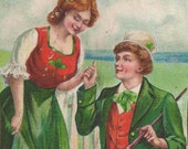 Antique Saint Patrick's Day Postcard Great Supplies for Scrapbook and Crafting Artisans