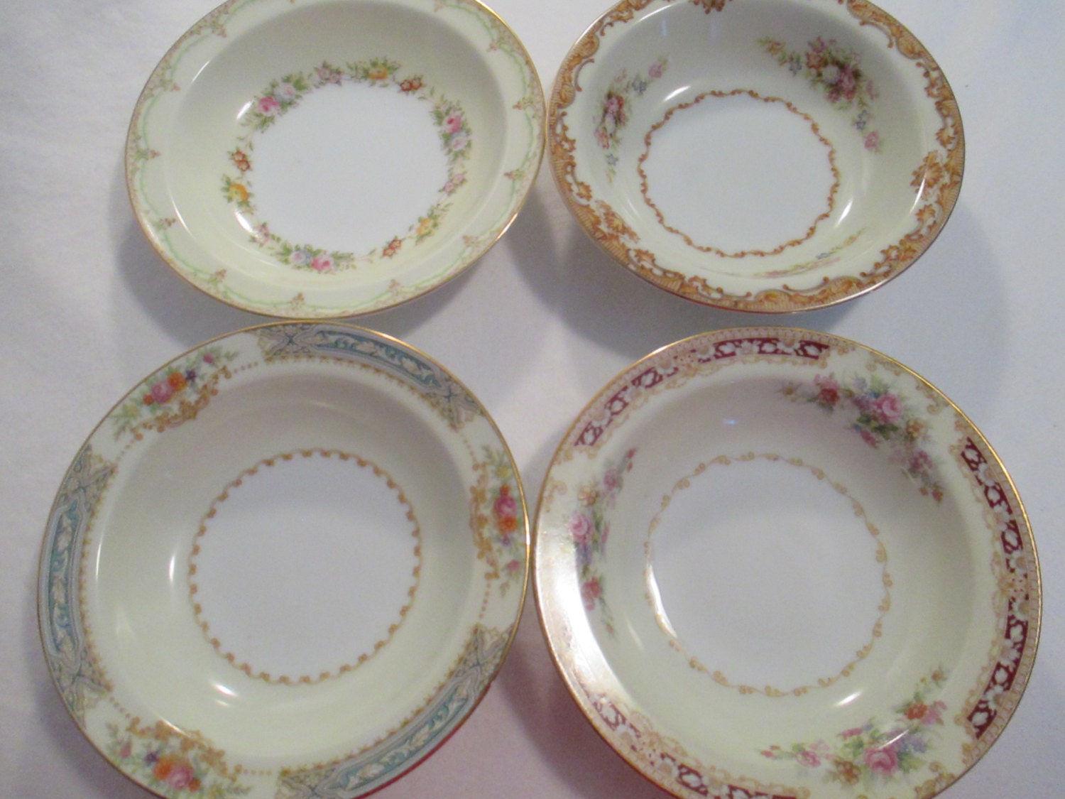 Vintage Mismatched China Dessert / Fruit Bowls for Tea