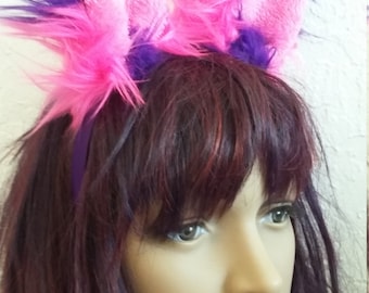 Jumbo Cheshire Cat tail, ears, leg fluffies and gloves