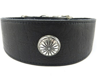 Soft Black Adjustable leather martingale collar