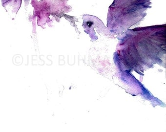 Hummingbird Watercolor Painting Print, Hummingbird Painting, Hummingbird Print, Print of Watercolor Bird, Bird Painting, Abstract Bird Art