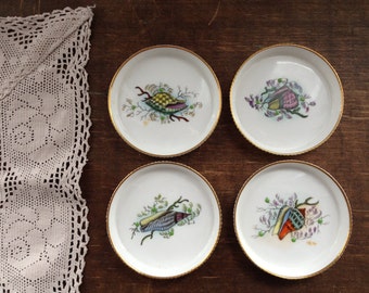 Royal Worcester coasters Set of 4 Handpainted coasters Made in England Bone China coaster set with sea shells