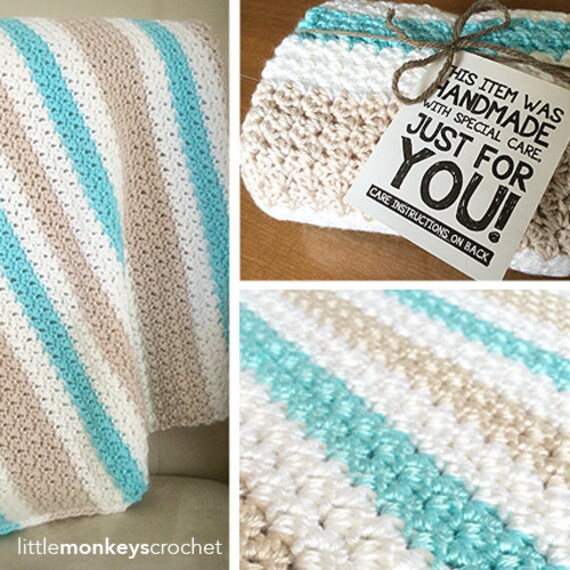 Crochet Pattern: Baby Blanket Sweet Ocean Breeze Baby Blanket