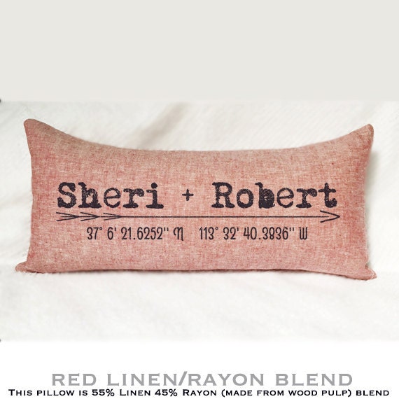  anniversary  gift  linen  gift  personalized pillow gift  for