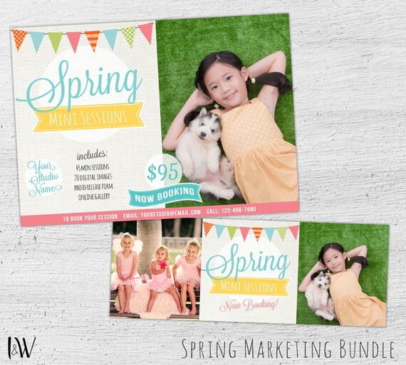 Spring Mini Session Template, Photoshop Template, Facebook Timeline Cover, Photographer, Photography Marketing Template - 06-003 Il_570xn