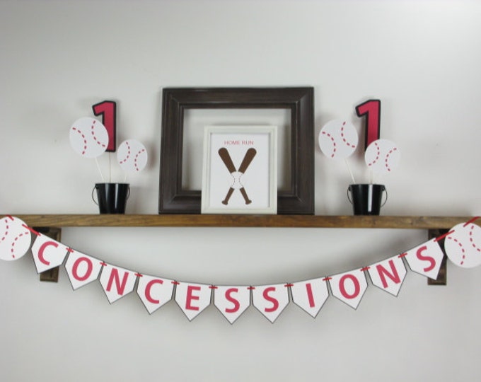 Concessions Baseball Banner - Baseball Banner - Baseball Birthday Decor