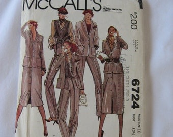 McCalls Womens Sewing Pattern 6724 Size 12